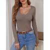 imageANRABESS Womens Fitted Sweaters 2025 Fall Long Sleeve V Neck Basic Tops Lightweight Knitted Slim Dressy Casual Work ShirtsNutmeg