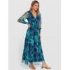 imageANRABESS Womens Floral Maxi Dress 2025 Fall V Neck Puff Long Sleeve Flowy Casual Wedding Guest Tee Party Tulle DressesFloral Lake Blue