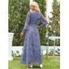 imageANRABESS Womens Floral Maxi Dress 2025 Fall V Neck Puff Long Sleeve Flowy Casual Wedding Guest Tee Party Tulle DressesPurple Floral Blue