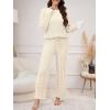 imageANRABESS Womens Fuzzy Fleece Pajama Set 2 Piece Outfits Lounge Knit Oversized Sweater Pj Sets 2025 Fall Winter LoungewearBeige