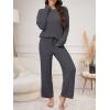 imageANRABESS Womens Fuzzy Fleece Pajama Set 2 Piece Outfits Lounge Knit Oversized Sweater Pj Sets 2025 Fall Winter LoungewearDeep Gray