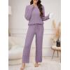 imageANRABESS Womens Fuzzy Fleece Pajama Set 2 Piece Outfits Lounge Knit Oversized Sweater Pj Sets 2025 Fall Winter LoungewearPurple