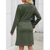 imageANRABESS Womens Long Sleeve Dress 2025 Fall Casual Elastic Waist Short Mini T Shirt Dresses with Pockets Travel OutfitsArmy Green