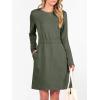 imageANRABESS Womens Long Sleeve Dress 2025 Fall Casual Elastic Waist Short Mini T Shirt Dresses with Pockets Travel OutfitsArmy Green