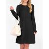 imageANRABESS Womens Long Sleeve Dress 2025 Fall Casual Elastic Waist Short Mini T Shirt Dresses with Pockets Travel OutfitsBlack