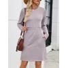 imageANRABESS Womens Long Sleeve Dress 2025 Fall Casual Elastic Waist Short Mini T Shirt Dresses with Pockets Travel OutfitsGrey