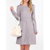 imageANRABESS Womens Long Sleeve Dress 2025 Fall Casual Elastic Waist Short Mini T Shirt Dresses with Pockets Travel OutfitsGrey