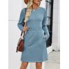 imageANRABESS Womens Long Sleeve Dress 2025 Fall Casual Elastic Waist Short Mini T Shirt Dresses with Pockets Travel OutfitsLake Blue
