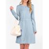 imageANRABESS Womens Long Sleeve Dress 2025 Fall Casual Elastic Waist Short Mini T Shirt Dresses with Pockets Travel OutfitsLight Blue