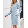 imageANRABESS Womens Long Sleeve Dress 2025 Fall Casual Elastic Waist Short Mini T Shirt Dresses with Pockets Travel OutfitsLight Blue
