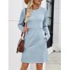 imageANRABESS Womens Long Sleeve Dress 2025 Fall Casual Elastic Waist Short Mini T Shirt Dresses with Pockets Travel OutfitsLight Blue