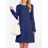 imageANRABESS Womens Long Sleeve Dress 2025 Fall Casual Elastic Waist Short Mini T Shirt Dresses with Pockets Travel OutfitsNavy Blue