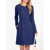 imageANRABESS Womens Long Sleeve Dress 2025 Fall Casual Elastic Waist Short Mini T Shirt Dresses with Pockets Travel OutfitsNavy Blue
