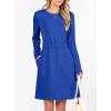 imageANRABESS Womens Long Sleeve Dress 2025 Fall Casual Elastic Waist Short Mini T Shirt Dresses with Pockets Travel OutfitsRoyal Blue