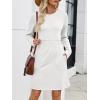 imageANRABESS Womens Long Sleeve Dress 2025 Fall Casual Elastic Waist Short Mini T Shirt Dresses with Pockets Travel OutfitsWhite