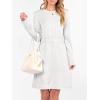 imageANRABESS Womens Long Sleeve Dress 2025 Fall Casual Elastic Waist Short Mini T Shirt Dresses with Pockets Travel OutfitsWhite