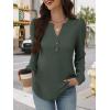 imageANRABESS Womens Long Sleeve Henley Tops Waffle Knit Tunics Shirts Dressy Casual Blouses Cute TShirts 2025 Fall OutfitArmy Green