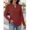 imageANRABESS Womens Long Sleeve Henley Tops Waffle Knit Tunics Shirts Dressy Casual Blouses Cute TShirts 2025 Fall OutfitBirck Red