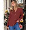 imageANRABESS Womens Long Sleeve Henley Tops Waffle Knit Tunics Shirts Dressy Casual Blouses Cute TShirts 2025 Fall OutfitBirck Red
