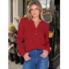 imageANRABESS Womens Long Sleeve Henley Tops Waffle Knit Tunics Shirts Dressy Casual Blouses Cute TShirts 2025 Fall OutfitBright Red