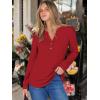 imageANRABESS Womens Long Sleeve Henley Tops Waffle Knit Tunics Shirts Dressy Casual Blouses Cute TShirts 2025 Fall OutfitBright Red