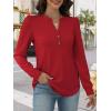 imageANRABESS Womens Long Sleeve Henley Tops Waffle Knit Tunics Shirts Dressy Casual Blouses Cute TShirts 2025 Fall OutfitBright Red