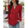 imageANRABESS Womens Long Sleeve Henley Tops Waffle Knit Tunics Shirts Dressy Casual Blouses Cute TShirts 2025 Fall OutfitBright Red