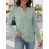 imageANRABESS Womens Long Sleeve Henley Tops Waffle Knit Tunics Shirts Dressy Casual Blouses Cute TShirts 2025 Fall OutfitLight Green