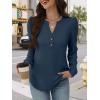 imageANRABESS Womens Long Sleeve Henley Tops Waffle Knit Tunics Shirts Dressy Casual Blouses Cute TShirts 2025 Fall OutfitNavy Blue
