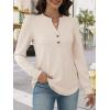 imageANRABESS Womens Long Sleeve Henley Tops Waffle Knit Tunics Shirts Dressy Casual Blouses Cute TShirts 2025 Fall OutfitParchment