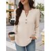 imageANRABESS Womens Long Sleeve Henley Tops Waffle Knit Tunics Shirts Dressy Casual Blouses Cute TShirts 2025 Fall OutfitParchment