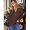 imageANRABESS Womens Long Sleeve Henley Tops Waffle Knit Tunics Shirts Dressy Casual Blouses Cute TShirts 2025 Fall OutfitRed Brown