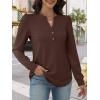imageANRABESS Womens Long Sleeve Henley Tops Waffle Knit Tunics Shirts Dressy Casual Blouses Cute TShirts 2025 Fall OutfitRed Brown