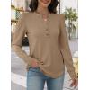 imageANRABESS Womens Long Sleeve Henley Tops Waffle Knit Tunics Shirts Dressy Casual Blouses Cute TShirts 2025 Fall OutfitTan