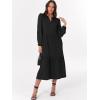 imageANRABESS Womens Long Sleeve Maxi Dresses 2025 Fall Casual V Neck Flowy Tiered Boho Modest Trendy Vacation Dress with PocketsBlack
