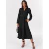 imageANRABESS Womens Long Sleeve Maxi Dresses 2025 Fall Casual V Neck Flowy Tiered Boho Modest Trendy Vacation Dress with PocketsBlack