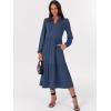 imageANRABESS Womens Long Sleeve Maxi Dresses 2025 Fall Casual V Neck Flowy Tiered Boho Modest Trendy Vacation Dress with PocketsBlue