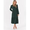 imageANRABESS Womens Long Sleeve Maxi Dresses 2025 Fall Casual V Neck Flowy Tiered Boho Modest Trendy Vacation Dress with PocketsDark Green