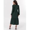 imageANRABESS Womens Long Sleeve Maxi Dresses 2025 Fall Casual V Neck Flowy Tiered Boho Modest Trendy Vacation Dress with PocketsDark Green