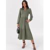 imageANRABESS Womens Long Sleeve Maxi Dresses 2025 Fall Casual V Neck Flowy Tiered Boho Modest Trendy Vacation Dress with PocketsOlive Green