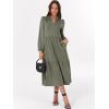 imageANRABESS Womens Long Sleeve Maxi Dresses 2025 Fall Casual V Neck Flowy Tiered Boho Modest Trendy Vacation Dress with PocketsOlive Green