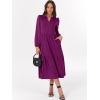 imageANRABESS Womens Long Sleeve Maxi Dresses 2025 Fall Casual V Neck Flowy Tiered Boho Modest Trendy Vacation Dress with PocketsPurple