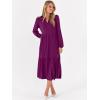 imageANRABESS Womens Long Sleeve Maxi Dresses 2025 Fall Casual V Neck Flowy Tiered Boho Modest Trendy Vacation Dress with PocketsPurple