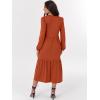 imageANRABESS Womens Long Sleeve Maxi Dresses 2025 Fall Casual V Neck Flowy Tiered Boho Modest Trendy Vacation Dress with PocketsRust Red