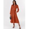 imageANRABESS Womens Long Sleeve Maxi Dresses 2025 Fall Casual V Neck Flowy Tiered Boho Modest Trendy Vacation Dress with PocketsRust Red