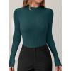 imageANRABESS Womens Long Sleeve Mock Neck Lightweight Sweater Rib Knit Slim Fit 2025 Fall Winter Casual Basic Pullover TopsDark Green