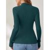 imageANRABESS Womens Long Sleeve Mock Neck Lightweight Sweater Rib Knit Slim Fit 2025 Fall Winter Casual Basic Pullover TopsDark Green