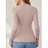 imageANRABESS Womens Long Sleeve Mock Neck Lightweight Sweater Rib Knit Slim Fit 2025 Fall Winter Casual Basic Pullover TopsLighter Apricot
