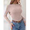 imageANRABESS Womens Long Sleeve Mock Neck Lightweight Sweater Rib Knit Slim Fit 2025 Fall Winter Casual Basic Pullover TopsLighter Apricot