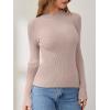 imageANRABESS Womens Long Sleeve Mock Neck Lightweight Sweater Rib Knit Slim Fit 2025 Fall Winter Casual Basic Pullover TopsLighter Apricot